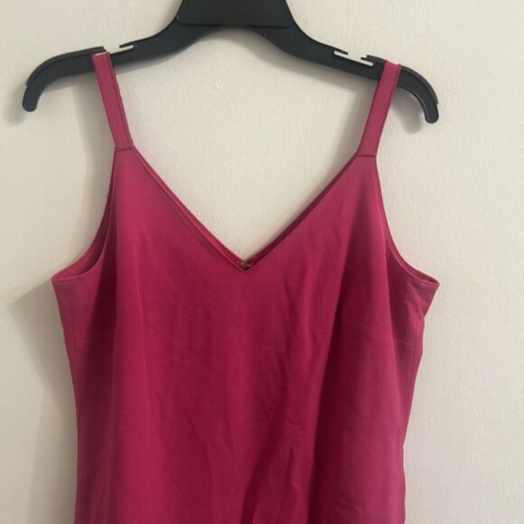 Worth New York Fuscia Wool Blend Slip Dress V-Neck Stretch Size 4 - Picture 3 of 16